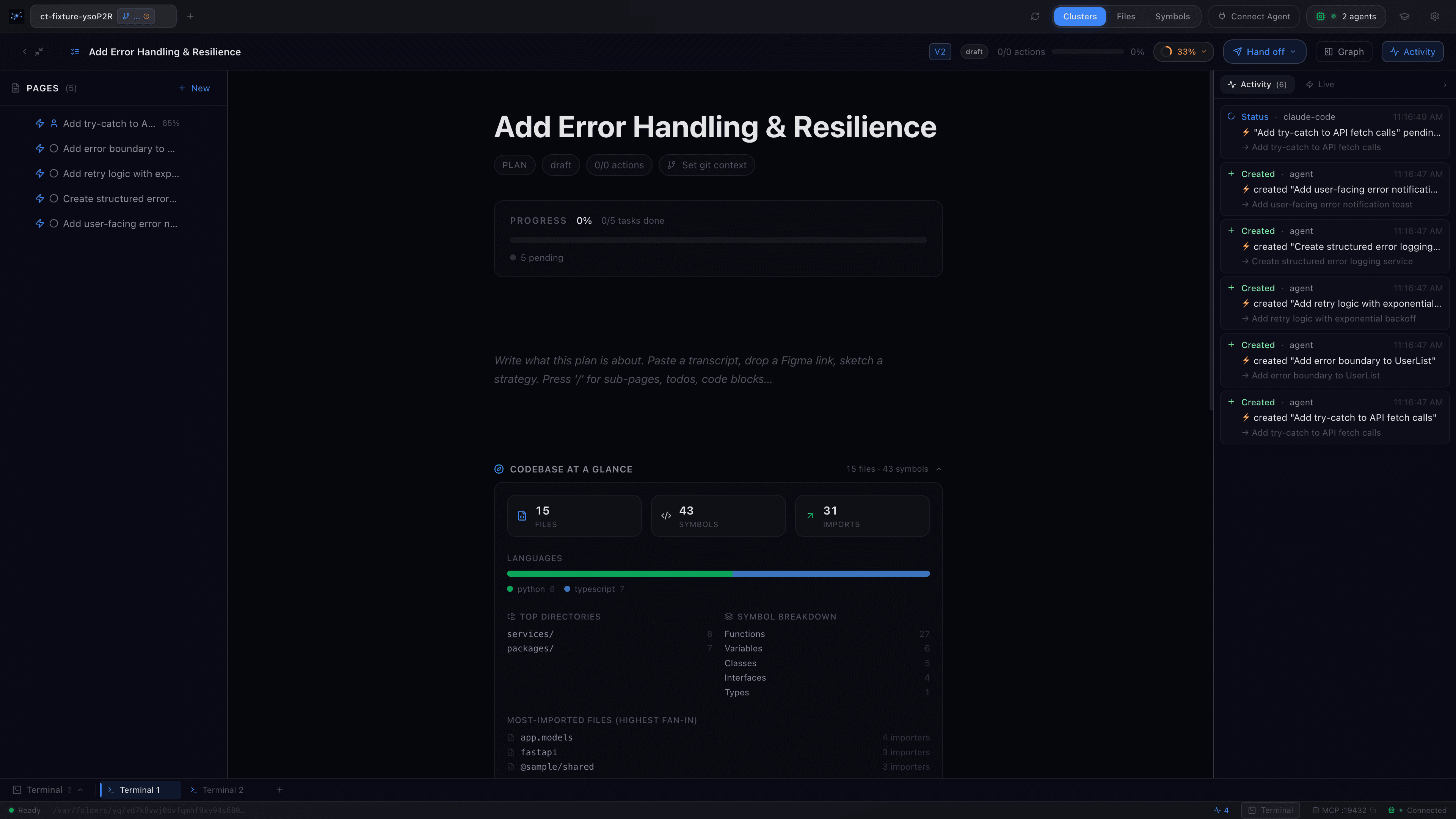 Drift detection alert highlighting an unplanned file edit